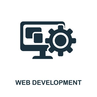 Web Geliştirme simgesi. Yaratıcı paket koleksiyonundan basit bir çizim. Web tasarımı, şablonlar, bilgi grafikleri ve daha fazlası için yaratıcı Web Geliştirme simgesi.