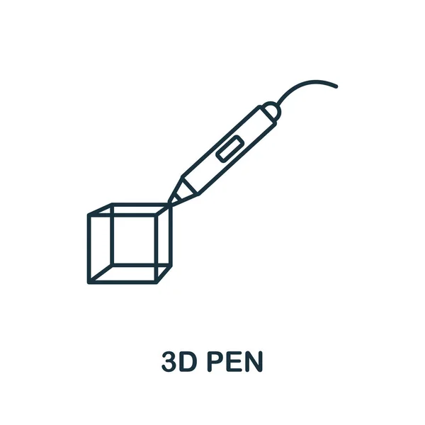 Pen Icon Printing Collection Simple Line Pen Icon Templates Web — Stock Vector