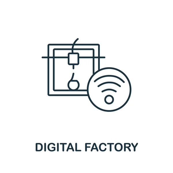 Digital Factory Icon Printing Collection Simple Line Digital Factory Icon — Stock Vector