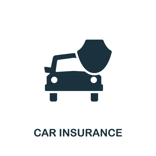 Autó Biztosítási Ikon Egyszerű Illusztráció Autómegosztó Gyűjteményből Monokróm Car Insurance — Stock Vector