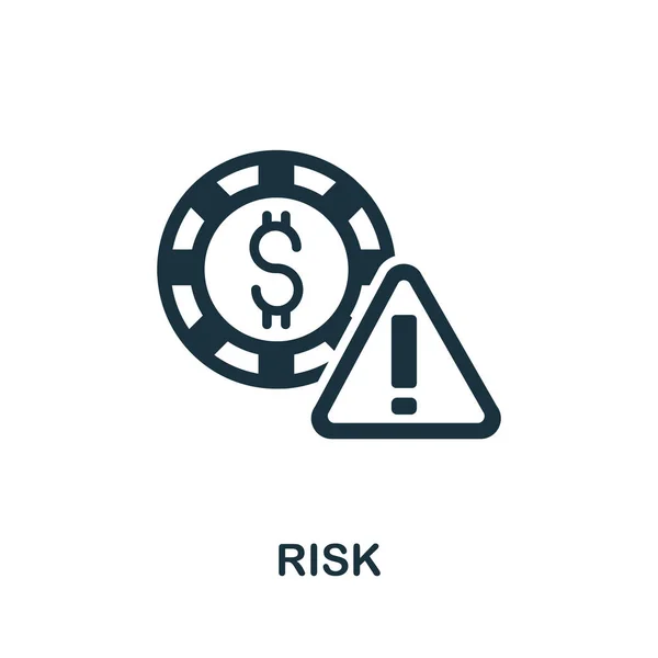 Risk Icon Simple Illustration Casino Collection Monochrome Risk Icon Web — Stock Vector