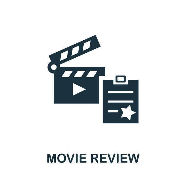 Movie Review Icon Simple Illustration Cinema Collection Monochrome Movie Review — Stock Vector