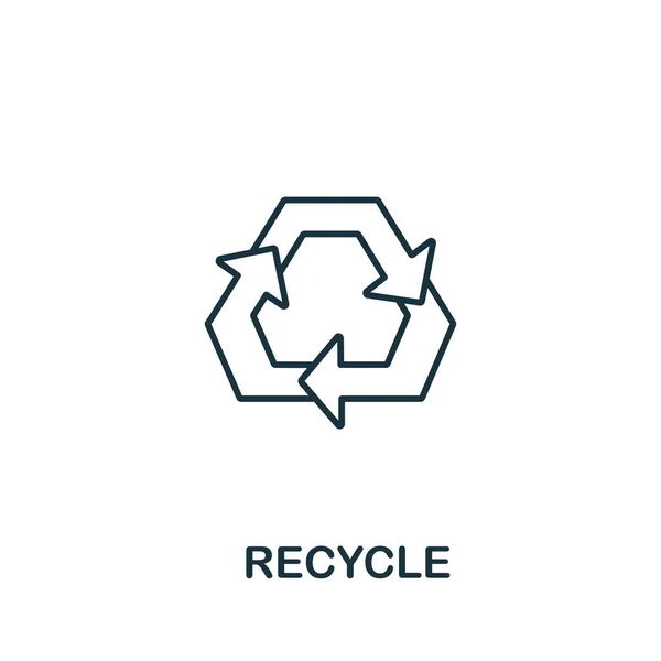 Recycling Symbol Aus Der Sammlung Sauberer Energie Einfaches Linienelement Recyclingsymbol — Stockvektor