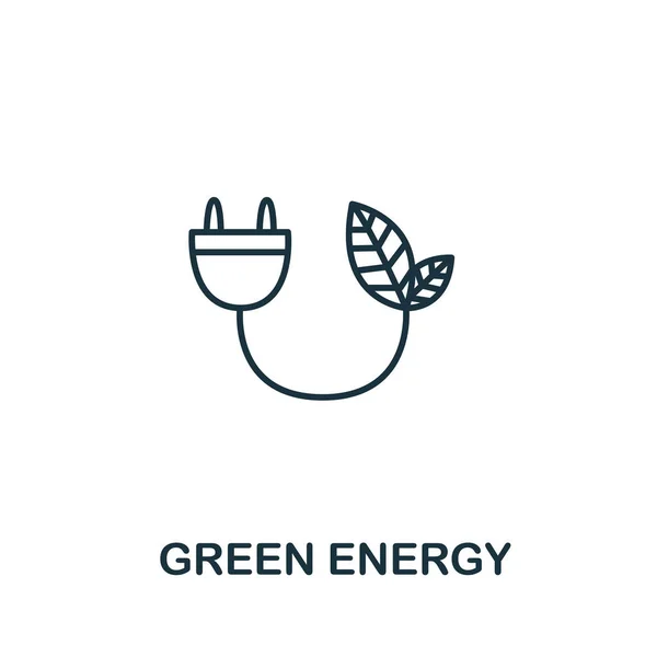 Temiz Enerji Koleksiyonundan Yeşil Enerji Ikonu Şablonlar Web Tasarımı Bilgi — Stok Vektör