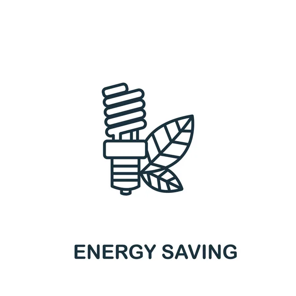 Icono Ahorro Energía Recolección Energía Limpia Símbolo Ahorro Energía Para — Vector de stock