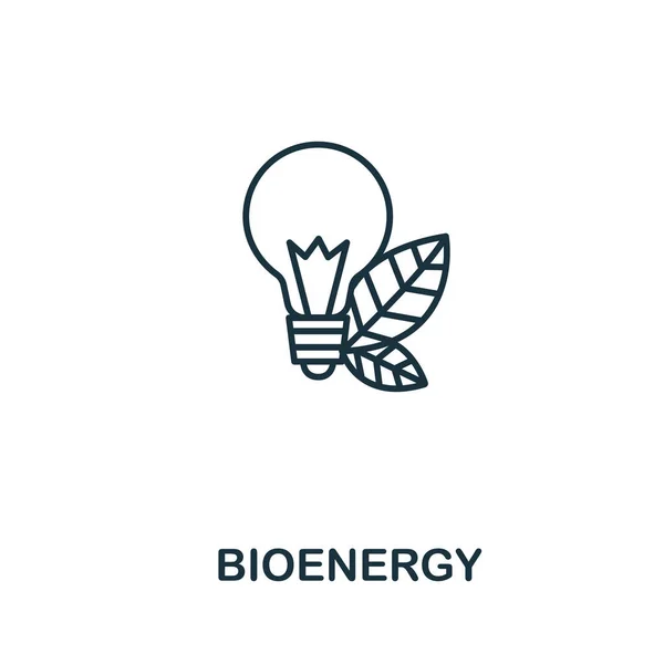 Ikona Bioenergii Kolekcji Czystej Energii Prosty Element Linii Symbol Bioenergii — Wektor stockowy