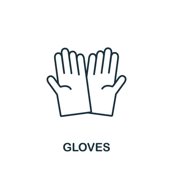 Guantes Icono Colección Limpieza Símbolo Guantes Elemento Línea Simple Para — Archivo Imágenes Vectoriales