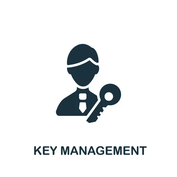 Sleutel Management Icoon Eenvoudige Illustratie Uit Bedrijfsleiding Collectie Monochrome Key — Stockvector