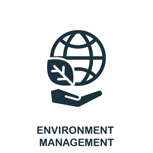 Environment Management Icon Simple Illustration Company Management Collection Monochrome Environment — Stock Vector