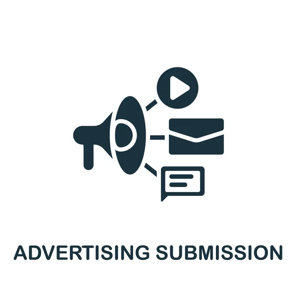 广告提交图标 简单的例子来自内容营销集合 单色广告提交图标 用于网页设计 模板和信息图形 — 图库矢量图片