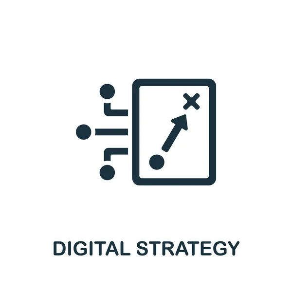 Ícone Estratégia Digital Ilustração Simples Coleção Marketing Conteúdo Ícone Estratégia —  Vetores de Stock