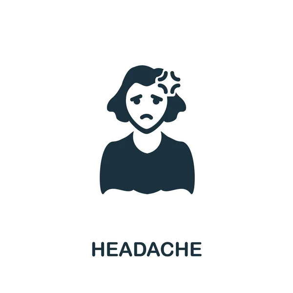 頭痛のアイコン コロナウイルスコレクションのシンプルなイラスト Webデザイン テンプレート インフォグラフィックなどのための創造的な頭痛のアイコン — ストックベクタ