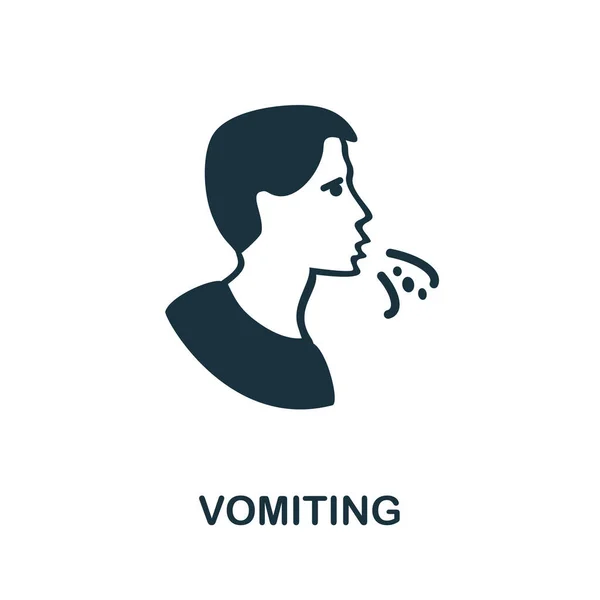 Значок Рвоты Простая Иллюстрация Коллекции Коронавирусов Иконка Creative Vomiting Веб — стоковый вектор