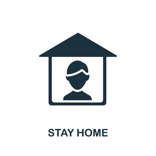 Maradj Otthon Ikon Egyszerű Illusztráció Koronavírus Gyűjteményből Monokróm Stay Home — Stock Vector