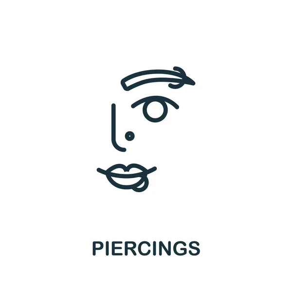 Piercings Icon Simple Illustration Cosmetology Collection Monochrome Piercings Icon Web — Stock Vector