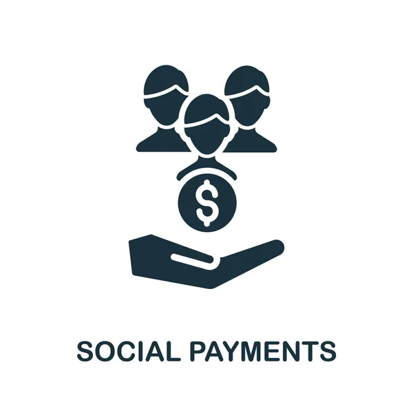 Social Payments Icon Simple Illustration Crisis Collection Monochrome Social Payments — Stock Vector