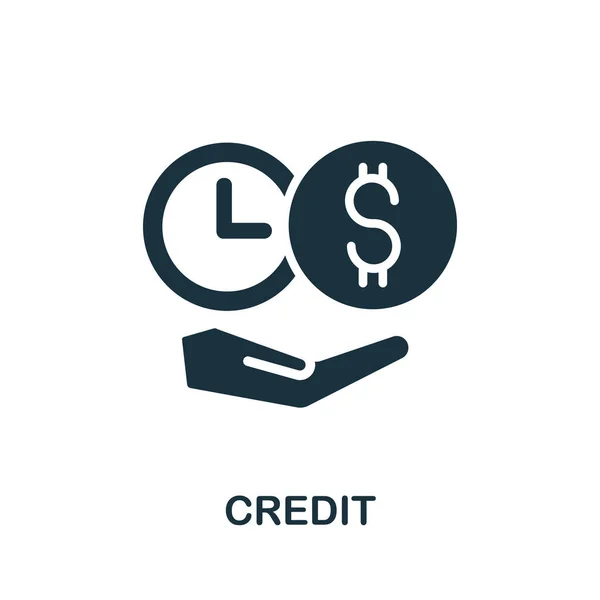 Credit Icon Simple Illustration Crisis Collection Monochrome Credit Icon Web — Stock Vector