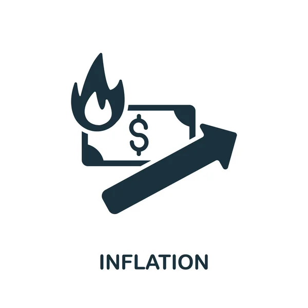 Ícone Inflação Ilustração Simples Coleção Crise Ícone Inflação Monocromática Para — Vetor de Stock