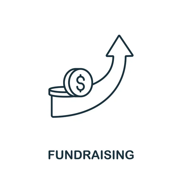Ícone Angariação Fundos Coleção Crowdfunding Linha Simples Ícone Angariação Fundos —  Vetores de Stock