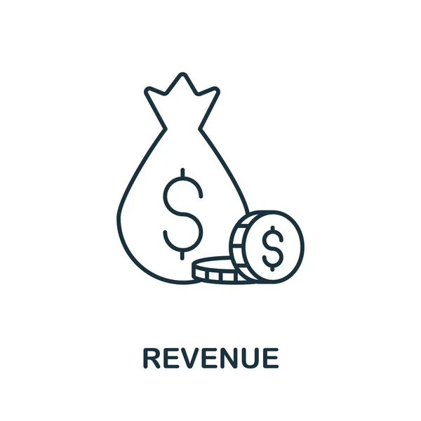 Revenue Icon Crowdfunding Collection Simple Line Revenue Icon Templates Web — Stock Vector