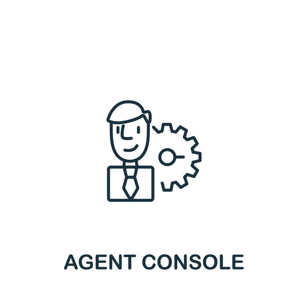 Ikona Agent Console Kolekcji Obsługi Klienta Prosty Symbol Agenta Konsoli — Wektor stockowy