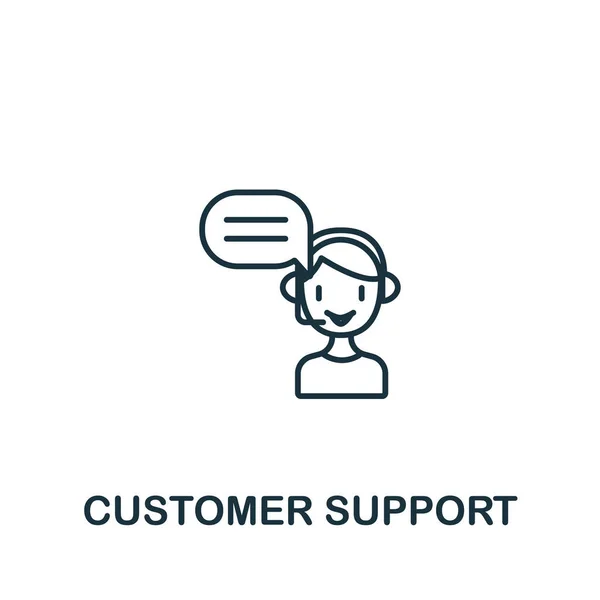 Значок Поддержка Клиентов Коллекции Обслуживания Клиентов Символ Simple Line Поддержки — стоковый вектор