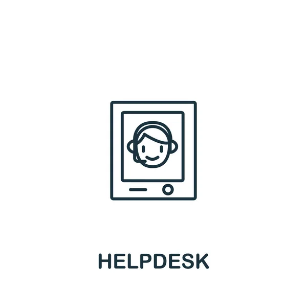 Hjälpcentral Ikonen Från Kundservice Samling Enkel Linje Element Helpdesk Symbol — Stock vektor