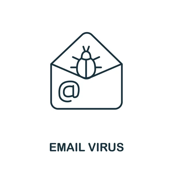 Ikona Wirusa Mail Kolekcji Cyberbezpieczeństwa Prosta Ikona Wirusa Mail Szablonów — Wektor stockowy