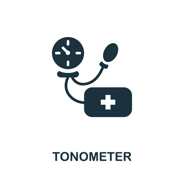 Tonometer Icoon Eenvoudige Illustratie Uit Digitale Gezondheidscollectie Monochrome Tonometer Icoon — Stockvector