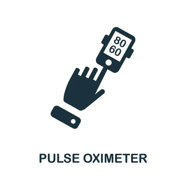 Oximeter 아이콘을 합니다 디지털 컬렉션의 삽화입니다 디자인 템플릿 그래픽을 모노크롬 — 스톡 벡터