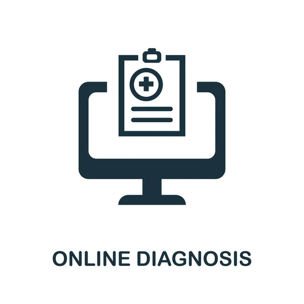 Ícone Diagnóstico Online Ilustração Simples Coleção Saúde Digital Ícone Diagnóstico — Vetor de Stock