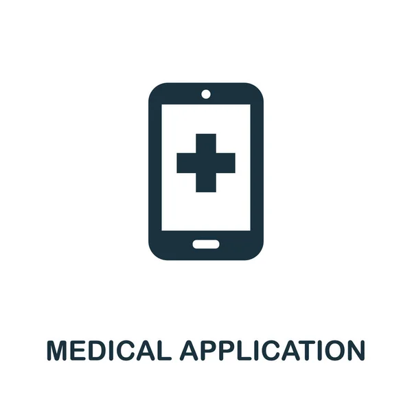 Ícone Aplicação Médica Ilustração Simples Coleção Saúde Digital Ícone Aplicação — Vetor de Stock