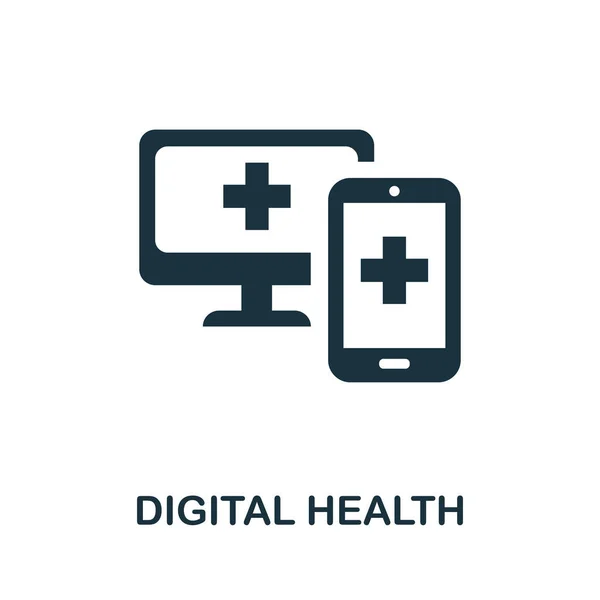Ícone Saúde Digital Símbolo Saúde Digital Elemento Linha Simples Para — Vetor de Stock
