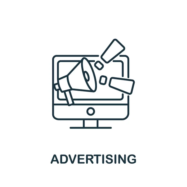 数字营销集合中的广告图标 网页设计和信息图形的简单行元素广告符号 — 图库矢量图片