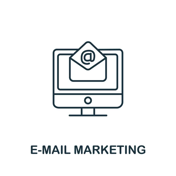 Ikona Mail Marketingu Kolekcji Digital Marketing Prosty Element Linii Mail — Wektor stockowy