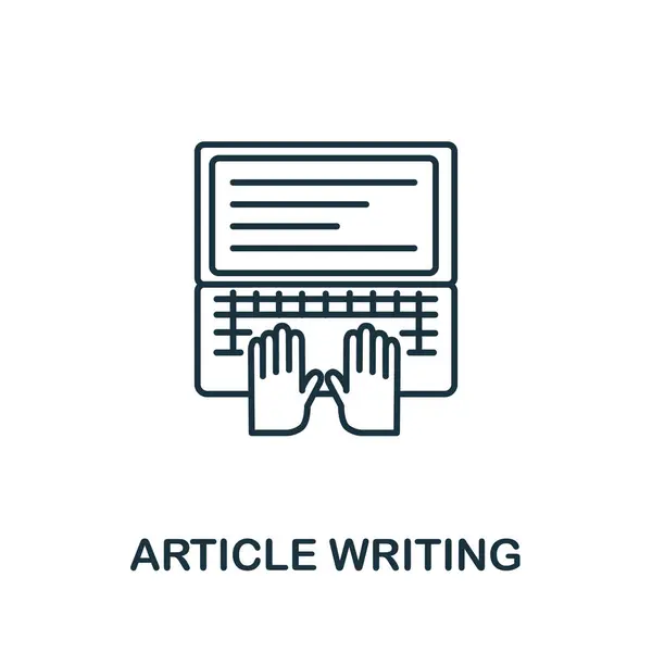 Article Writing Icon Digital Marketing Collection Simple Line Element Article — Stock Vector