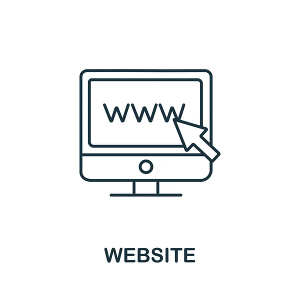 デジタルマーケティングコレクションからのウェブサイトアイコン テンプレート ウェブデザイン インフォグラフィックのためのシンプルなライン要素のウェブサイトシンボル — ストックベクタ