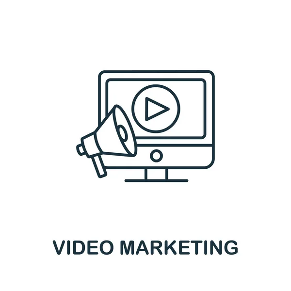 디지털 마케팅 컬렉션의 비디오 마케팅 아이콘 템플릿 디자인 그래픽을 비디오 — 스톡 벡터