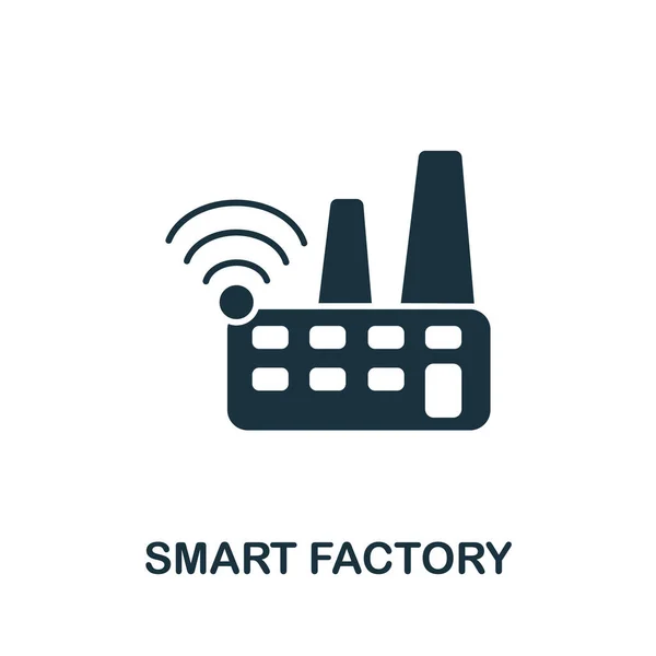 Icono Smart Factory Colección Digitalización Icono Fábrica Inteligente Línea Simple — Vector de stock
