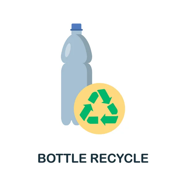 Flaschenrecycling Flaches Symbol Einfache Illustration Aus Der Weltsammlung Einfarbiges Flaschenrecycling — Stockvektor