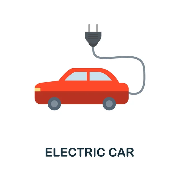 Elektryczna Ikona Samochodu Prosta Ilustracja Zapisać Kolekcji Świata Monochromatyczna Ikona — Wektor stockowy