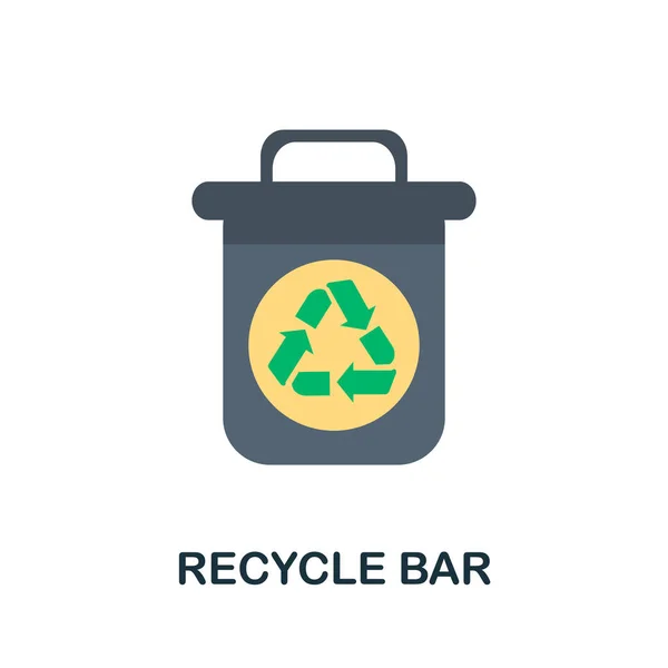 Recycle Bar Flaches Symbol Einfache Illustration Aus Der Weltsammlung Monochromes — Stockvektor