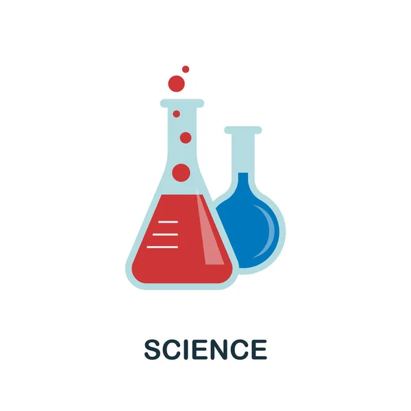 Ícone Ciência Plana Colorido Elemento Vetorial Preenchido Coleção Educação Tronco —  Vetores de Stock