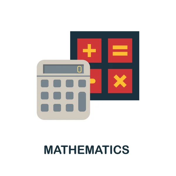 Ícone Plano Matemática Colorido Elemento Vetorial Preenchido Coleção Educação Tronco —  Vetores de Stock