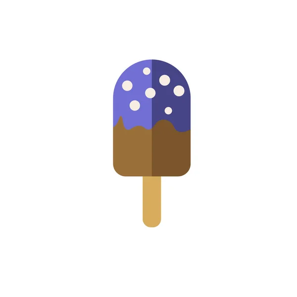 Икона Мороженого Плоская Цветной Заполненный Векторный Элемент Летней Коллекции Туризма — стоковый вектор