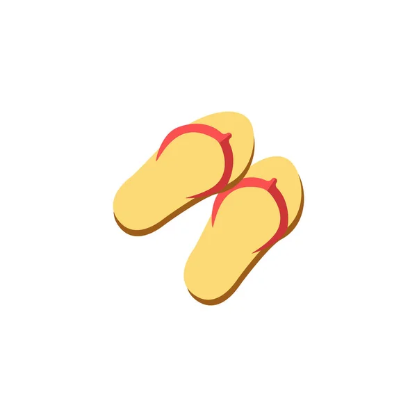 Flip Flops Plat Pictogram Gekleurd Gevuld Vector Element Uit Zomer — Stockvector