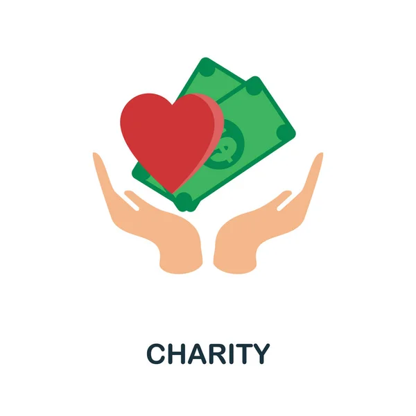 慈善扁平图标 来自志愿服务收集的彩色填充向量元素 网站设计项目 模板和信息图表的创意慈善图标 — 图库矢量图片