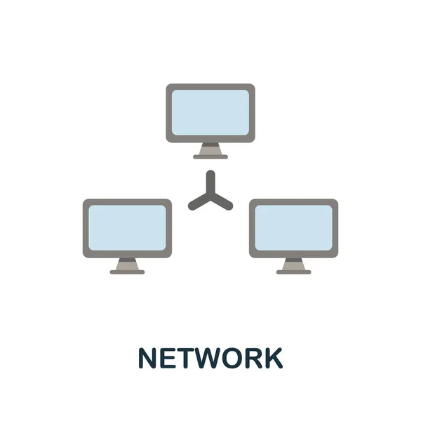Ícone Plano Rede Colorido Elemento Vetorial Preenchido Partir Trabalho Coleta — Vetor de Stock