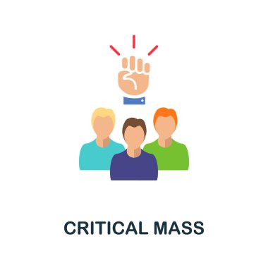Critical Mass flat icon. Colored filled vector element from activism collection. Creative Critical Mass icon for web design project, templates and infographics. clipart