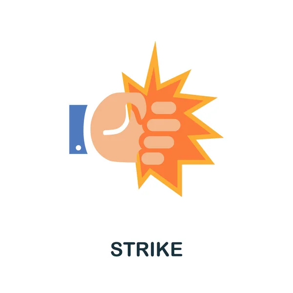 Strike Flat Icon Colored Filled Vector Element Activism Collection Creative — Stock Vector